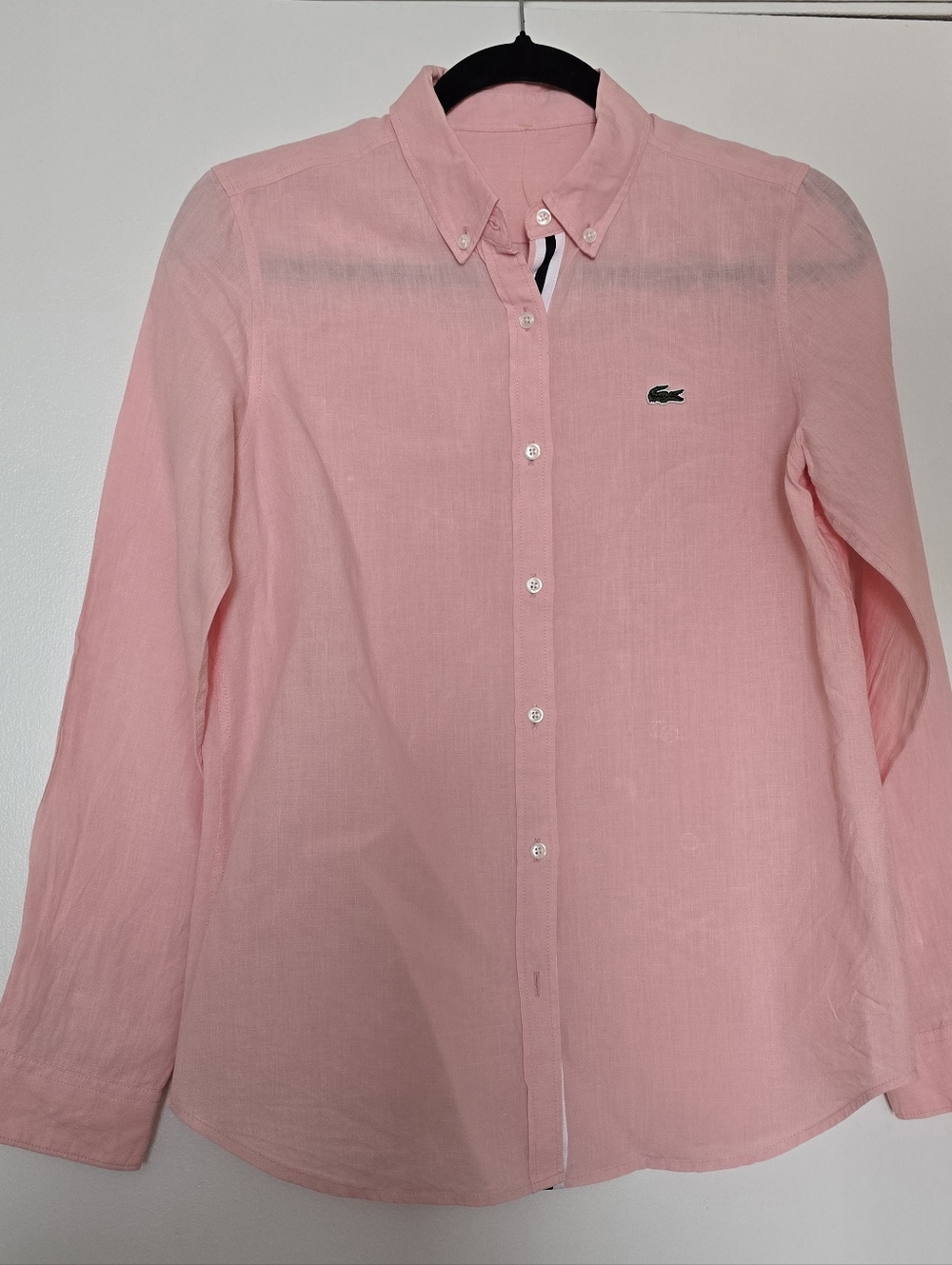 🐊Lacoste Linen Unisex Light Pink Button-Down Shirt